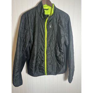 Spider Lightweight Jacket Mens Size M Black With Green Lining